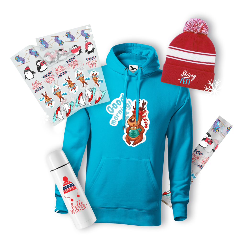 wydruki dtf gadżety zimowe